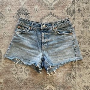Topshop Denim High Rise Shorts